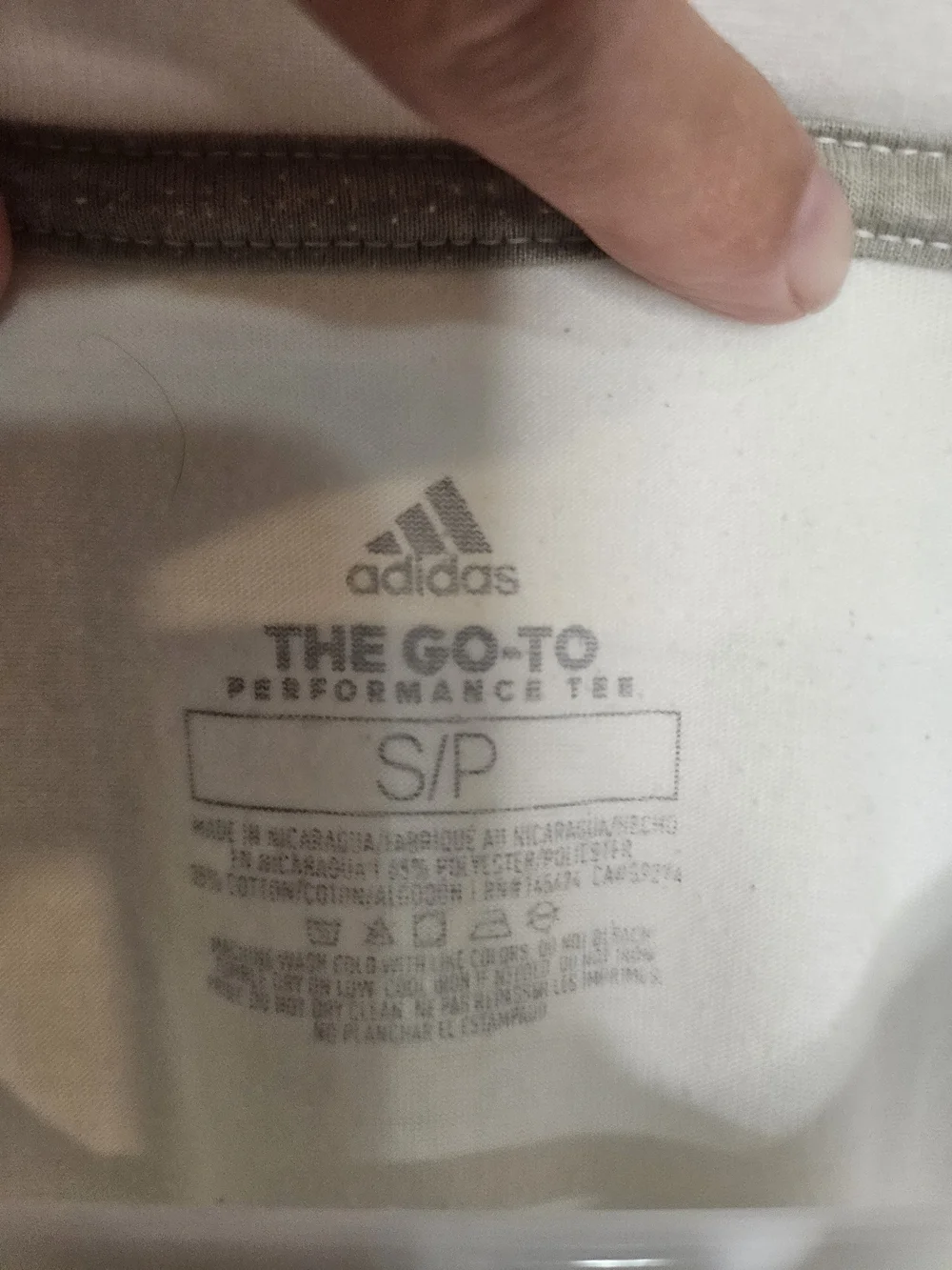 Adidas Men's White Graphic Logo T-Shirt with Blue Print
